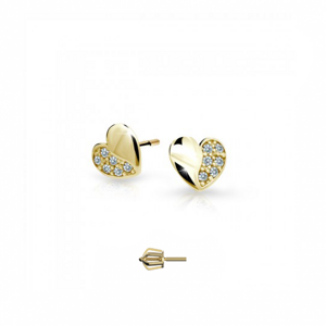CUTIE DIAMONDS zlaté náušnice srdce C2160 ND2160-30-D-X-1