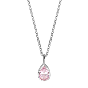 ESPRIT stříbrný náhrdelník s růžovým zirkonem ESNL01601142