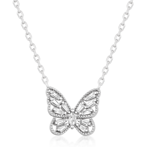 SOFIA stříbrný náhrdelník s motýlem IS028CT645RHWH