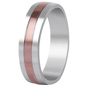 Beneto Bicolor snubní prsten z oceli SPP10 55 mm