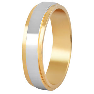 Beneto Dámský bicolor snubní prsten z oceli SPD05 61 mm