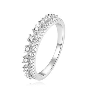 Beneto Luxusní stříbrný prsten s čirými zirkony AGG409 56 mm