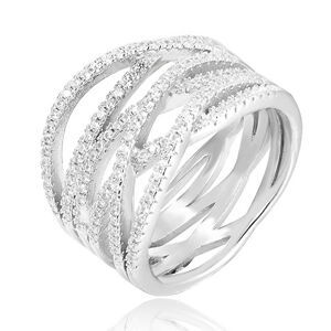 Beneto Stříbrný prsten se zirkony AGG341 52 mm