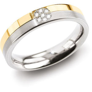 Boccia Titanium Úžasný prsten z titanu s diamanty 0129-06 54 mm