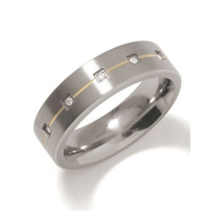 Boccia Titanium Snubní titanový prsten s diamanty 0101-19 51 mm