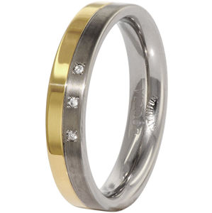 Boccia Titanium Snubní titanový prsten s diamanty 0129-04 57 mm