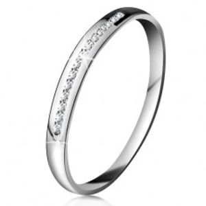 Briliantový prsten v bílém 14K zlatě - blýskavá linie drobných čirých diamantů BT181.90/96/502.90/91