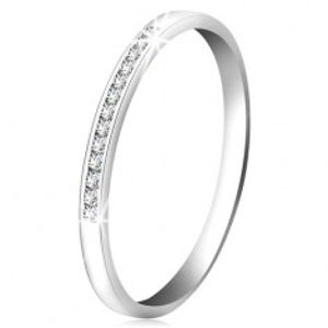 Briliantový prsten z bílého 14K zlata - blýskavá linie drobných čirých diamantů BT502.43/49