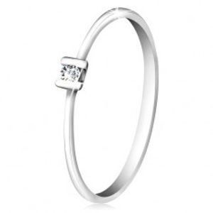 Briliantový prsten z bílého zlata 585 - třpytivý čirý diamant uchycený tyčinkami BT502.36/42