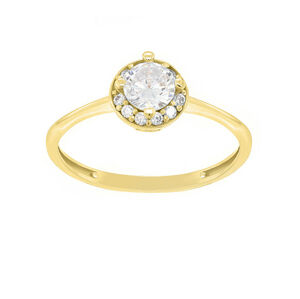 Brilio Okouzlující zásnubní prsten ze žlutého zlata GR003YAU 50 mm