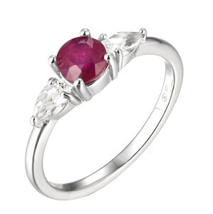 Brilio Silver Oslnivý stříbrný prsten s rubínem Precious Stone SR09031C 50 mm