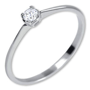 Brilio Zásnubní prsten z bílého zlata s krystalem 226 001 01036 07 53 mm