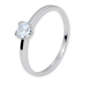 Brilio Zásnubní prsten z bílého zlata se zirkonem 226 001 01077 07 60 mm