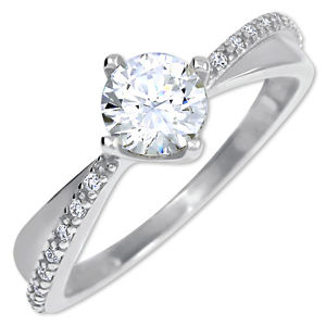 Brilio Zlatý dámský prsten s krystaly 229 001 00806 07 54 mm
