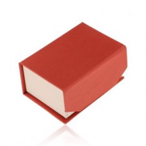 Červeno-béžová krabička na prsten nebo náušnice, magnetické uzavírání Y55.16