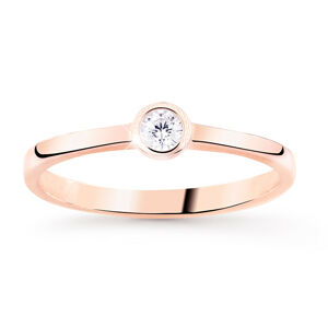 Cutie Jewellery Jemný třpytivý prsten z růžového zlata Z8006-10-X-4 53 mm