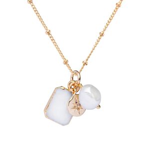 Decadorn Módní pozlacený náhrdelník s pravou perlou
