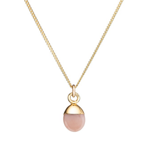 Decadorn Půvabný pozlacený náhrdelník s růžovým opálem