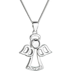 Evolution Group Krásný stříbrný náhrdelník Andělíček s krystaly Swarovski 32076.1 (řetízek, přívěsek)