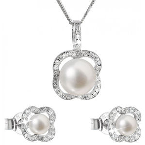 Evolution Group Luxusní stříbrná souprava s pravými perlami Pavona 29024.1 (náušnice, řetízek, přívěsek)