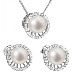 Evolution Group Luxusní stříbrná souprava s pravými perlami Pavona 29034.1 (náušnice, řetízek, přívěsek)