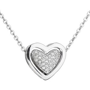 Evolution Group Stříbrný náhrdelník se zirkony Srdce 12029.1