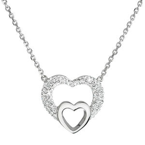 Evolution Group Stříbrný náhrdelník srdce s krystaly Swarovski 32032.1