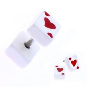 Fake plug z akrylu s hrací kartou - symbol srdce PC29.02