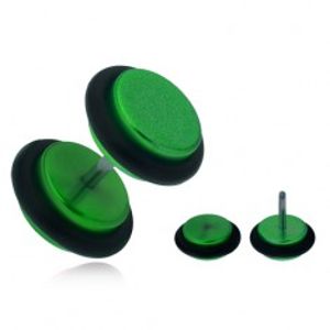 Falešný plug do ucha, lesklá zelená akrylová kolečka PC01.17