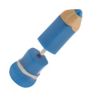 Falešný plug do ucha z akrylu, modrá tužka PC20.29