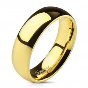 Hladký ocelový prsten ve zlaté barvě - 6 mm F3.15/16