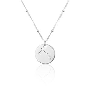 JVD Moderní stříbrný náhrdelník se zirkony Beran SVLN0327XH2BIBE (řetízek, přívěsek)