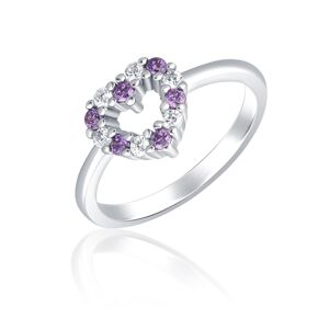 JVD Romantický stříbrný prsten se zirkony SVLR0434SH2BF 50 mm