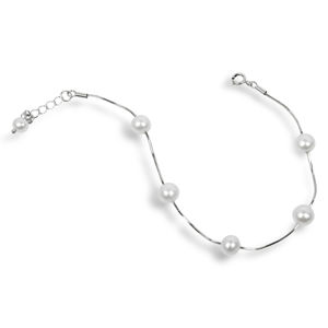 JwL Luxury Pearls Jemný náramek z pravých bílých perel JL0173