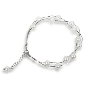 JwL Luxury Pearls Jemný náramek z pravých bílých perel JL0174