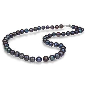 JwL Luxury Pearls Náhrdelník s pravými kovově modrými perlami JL0265