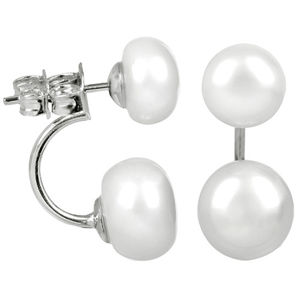 JwL Luxury Pearls Originální dvojnáušnice s pravými bílými perlami JL0287