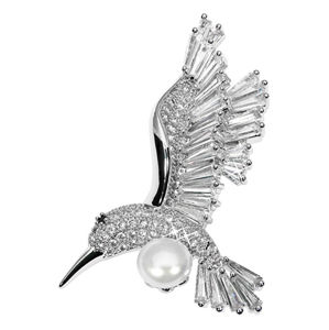 JwL Luxury Pearls Okouzlující brož kolibřík s pravou perlou JL0515