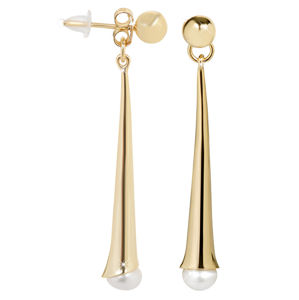 JwL Luxury Pearls Pozlacené náušnice 2v1 s pravými perlami JL0410