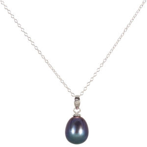 JwL Luxury Pearls Stříbrný náhrdelník s modrou perlou JL0438 (řetízek, přívěsek) 45 cm