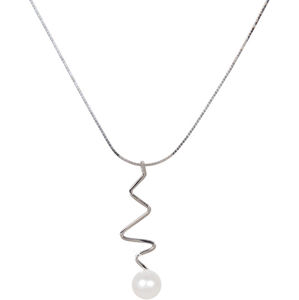 JwL Luxury Pearls Stříbrný náhrdelník s pravou perlou JL0449 (řetízek, přívěsek)