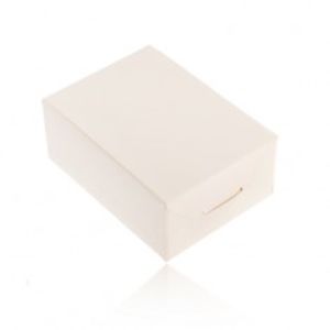Krémová dárková krabička na prsten a náušnice nebo řetízek, zářezy Y60.1
