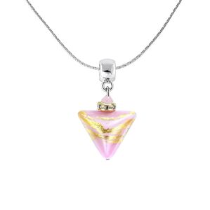 Lampglas Romantický náhrdelník Sweet Rose Triangle s 24karátovým zlatem v perle Lampglas NTA9