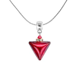 Lampglas Svůdný náhrdelník Red Triangle s 24karátovým zlatem v perle Lampglas NTA4