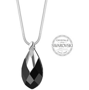 Levien Dámský náhrdelník s černým krystalem Pear Metcap