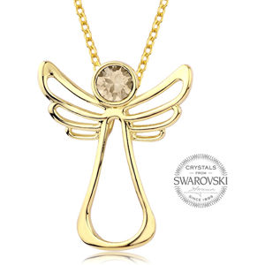Levien Pozlacený náhrdelník s krystalem Guardian Angel