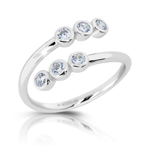 Modesi Půvabný stříbrný prsten se zirkony M01013 60 mm
