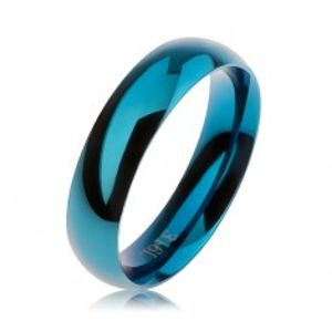 Modrý ocelový prsten, hladký zaoblený povrch, vysoký lesk, 5 mm HH4.5