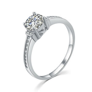 MOISS Elegantní stříbrný prsten s čirými zirkony R00006 59 mm