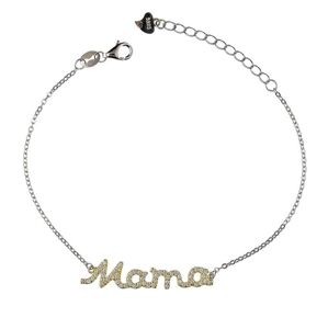 MOISS Něžný stříbrný bicolor náramek Mama B0000901